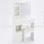 Petite coiffeuse 29,2 "avec tiroir à gauche et tabouret rembourré, rangement multi-couches grande capacité, commode pratique-1738648844