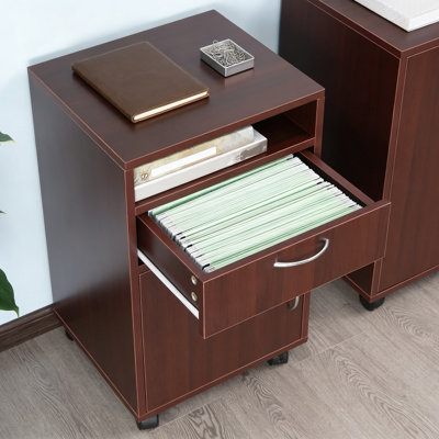 Mobile Printer Stand With Storage Cabinet And Drawer, Rolling Office Organizer With Locking Casters, Compact Design Fits Under Desks