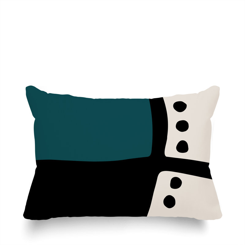 Coussin lombaire réversible intérieur / extérieur Sofi Minimalist, H 14 po x l 20 po, Émeraude