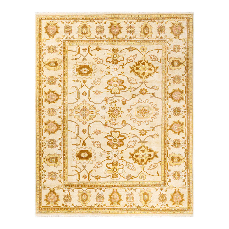 Handmade Ivory Wool 8' x 10' Rectangular Area Rug