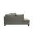 Reversible Polyfiber Sectional Sofa with Ottoman, Grey