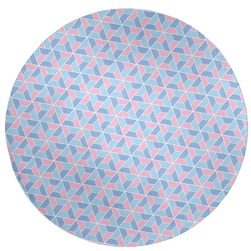 Chenille Geometric Indoor Rug, Round 5'