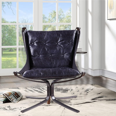 Fauteuil d'appoint, cuir fleur