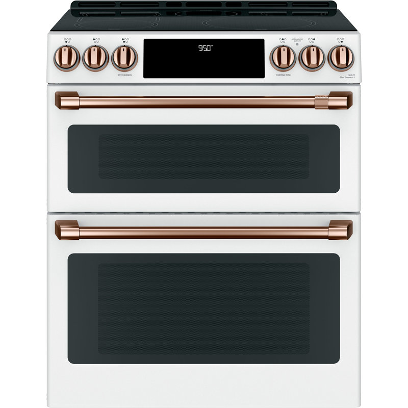 Café 30" 6.7 cu. ft. Smart Slide-in Electric Range with Induction Cooktop, Matte White