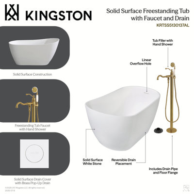 Baignoire autoportante ovale 51 po Kingston