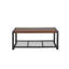 Table basse console en bois naturel recyclé pour salon, plateforme industrielle massive, 112 cm de profondeur, 58 cm de largeur, 46 cm de hauteur, 12,6 kg, Gravity Room Interior Design, Association Accretion, profondeur 109 cm.