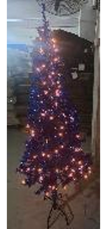 Pre-Lit Artificial Tinsel Christmas Tree - Blue, 7', Pre-Lit