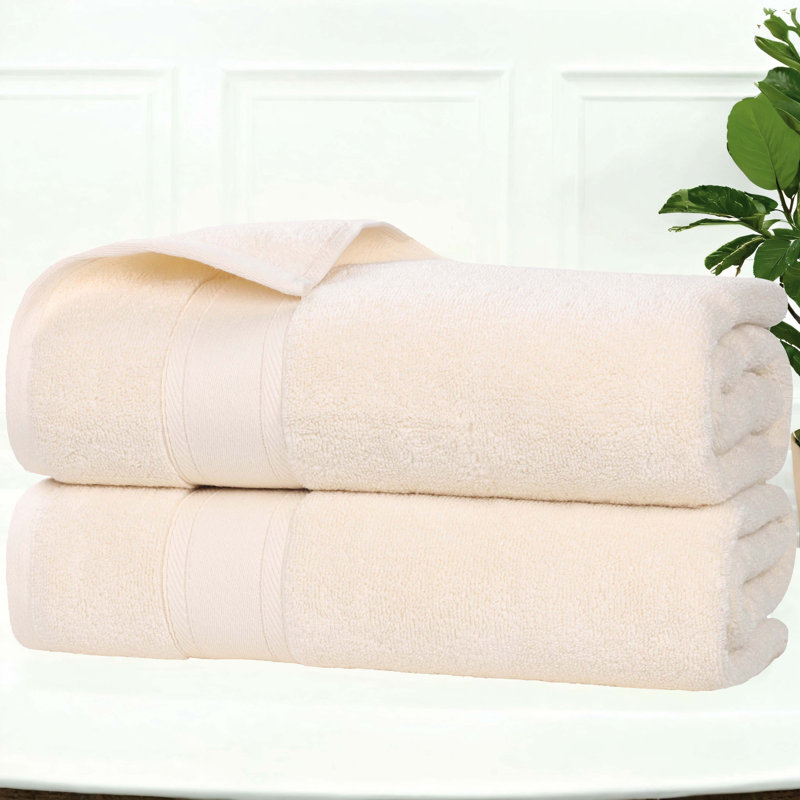 Coton absorbant doux Belmont, Ivoire ivoire, Serviette de bain - paquet de 2