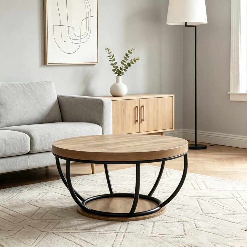 Table basse 31 po avec tablettes de rangement à 2 niveaux, Noir