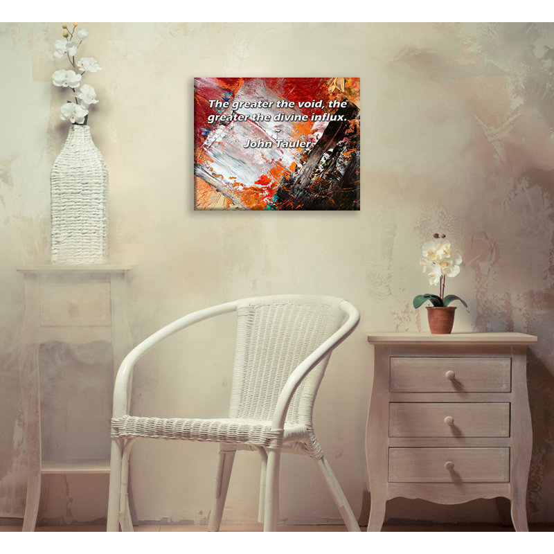 Toile tendue avec fleur De Lis Living par John Tauler: «Plus le vide est grand, plus le divin est grand