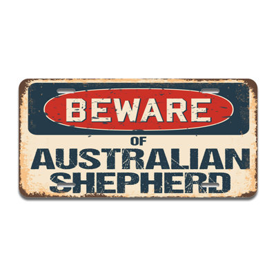 Beware of Australian Shepherd Aluminum Plate Frame