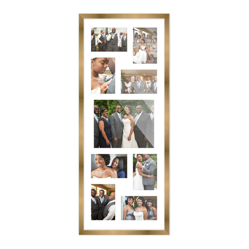 Cadre en bois, Bronze / blanc