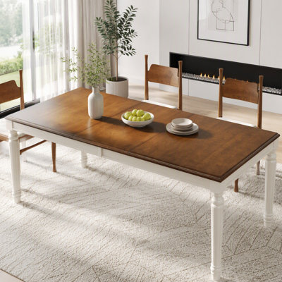 Traditional Rectangular Dining Table with Framed Wood Top and Turned Legs