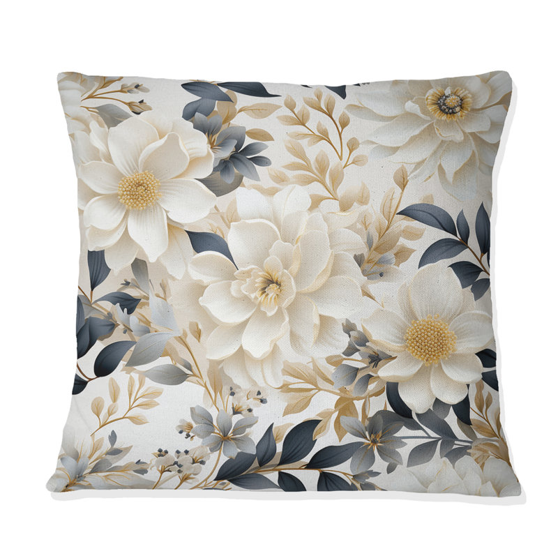 Coussin Ethereal Blooms I - Plants, H 16 po x l 16 po