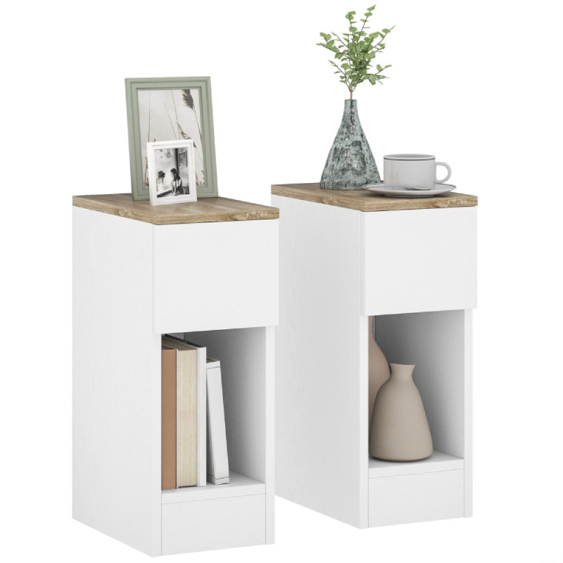 30cm W Engineered Wood Bedside Table