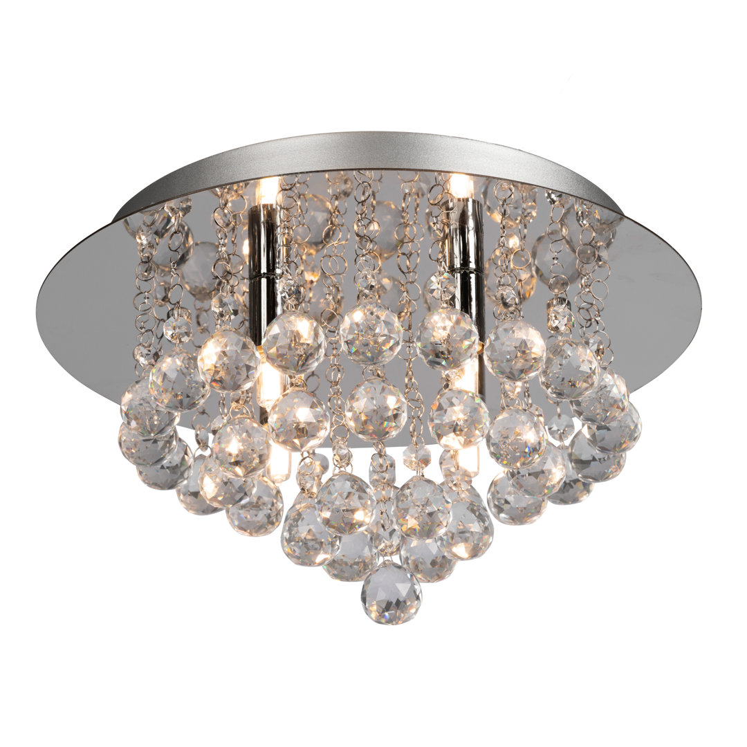4-Light 35cm Crystal Flush Mount Ceiling Light