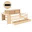 Lit de jour simple en bois massif avec tiroirs de rangement, bureau, port de charge et bibliothèque-853367127