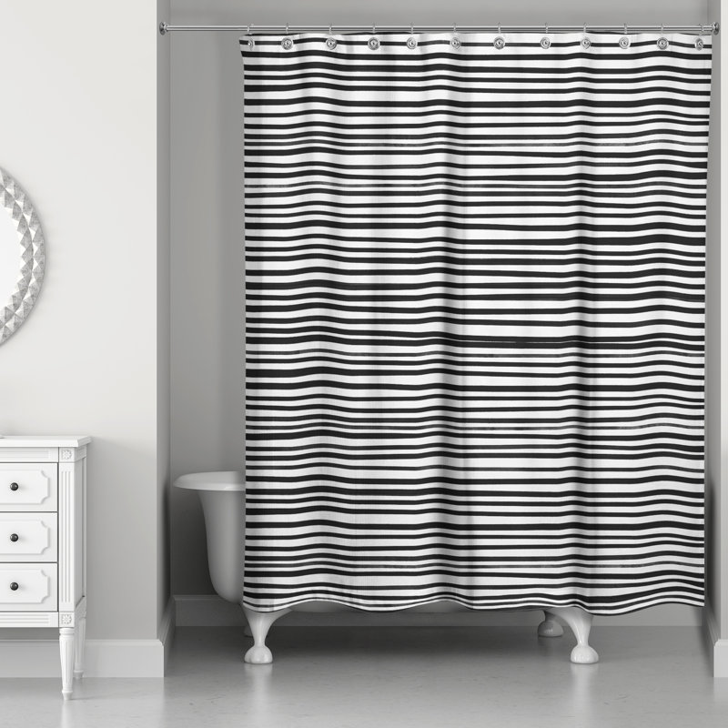 Goggins Striped Shower Curtain