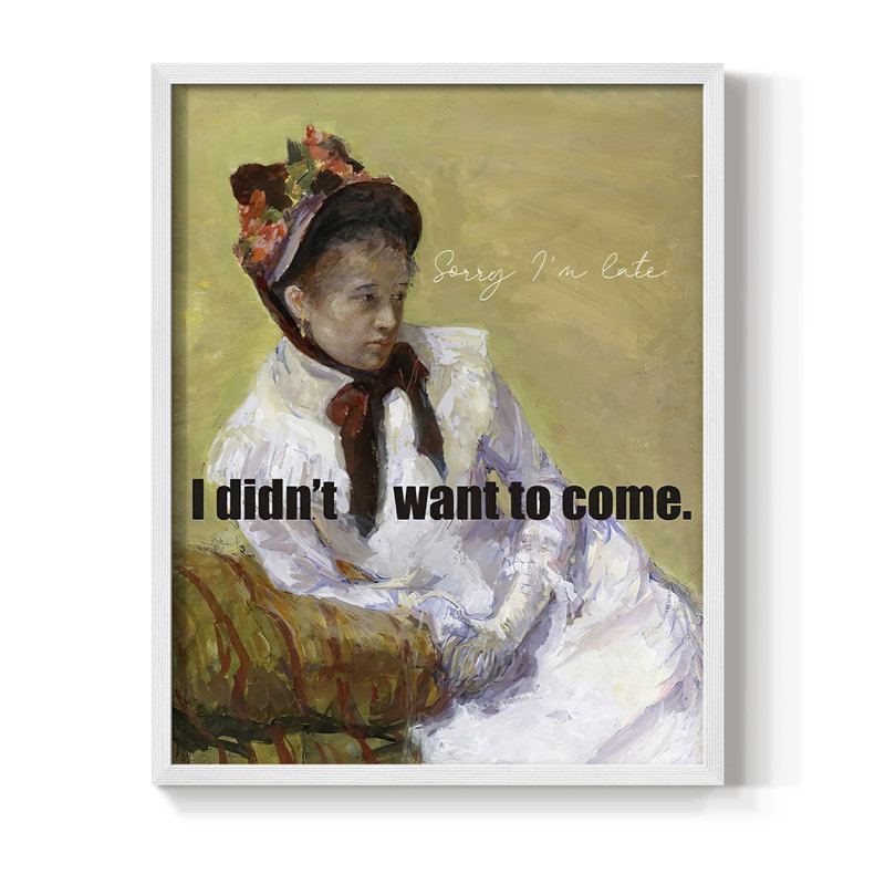 «Masterful Snark» - «I'm I'm I'm Late», reproduction encadrée - bois massif, Blanc, H 14 po x l 11 po