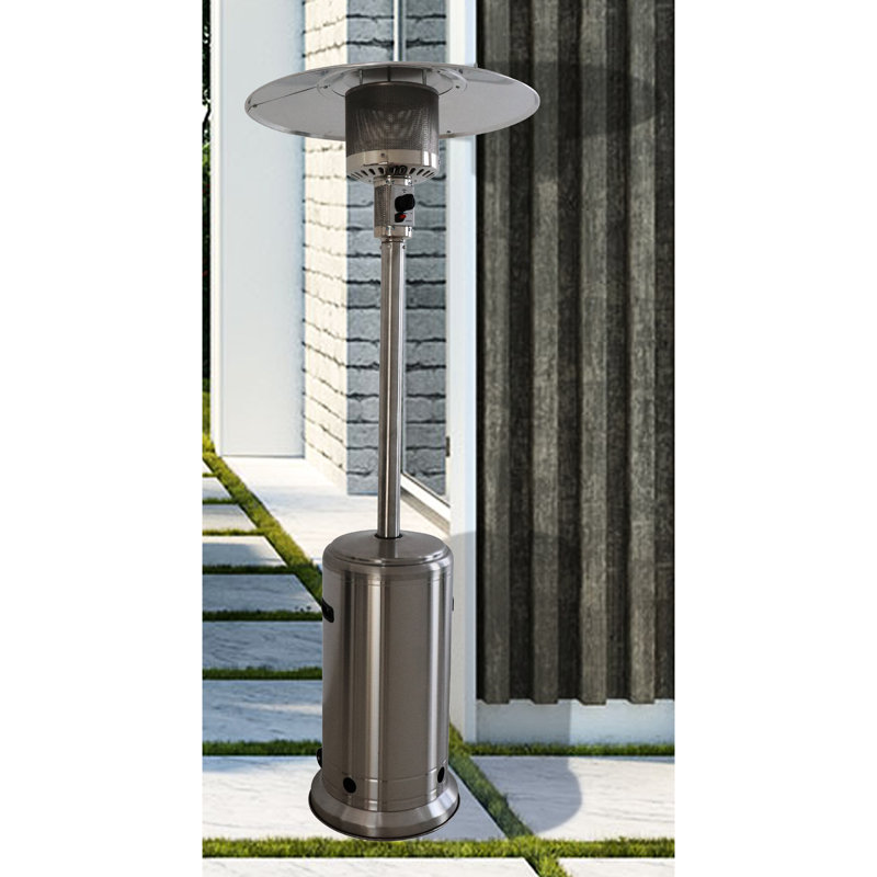 Standing 46000 Heater - Turns Cold Nights Cozy, Aluminium Frame, 35 In Package Height, Smooth For Easy Placement Patio Heating Generates Sufficient Heat, Steel Gray Finish, 70 Lb Package, Assembly