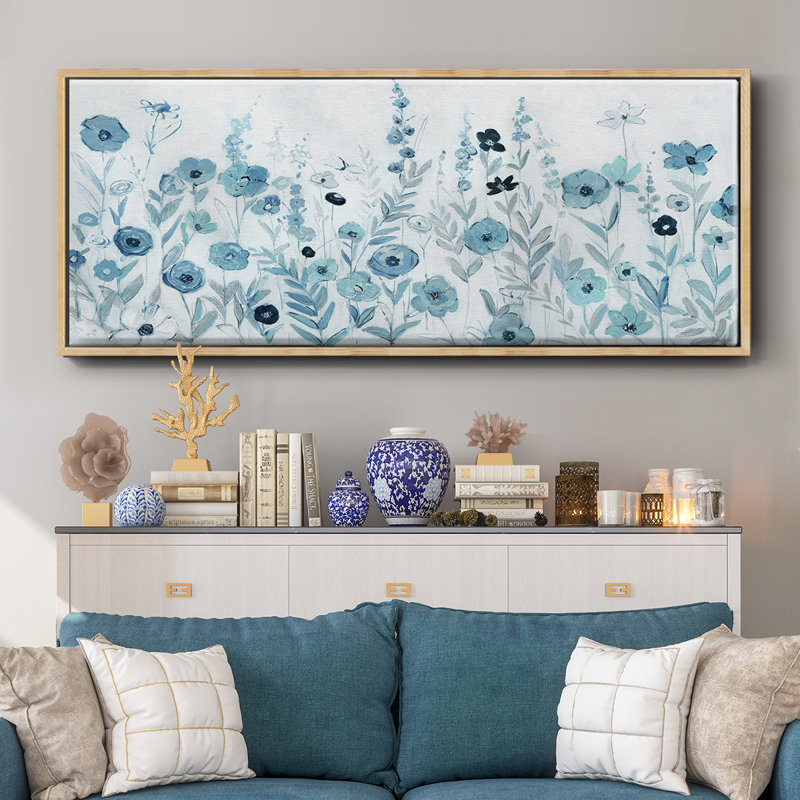 Endless Field of Blue - toile encadrée, H 20 po x l 50 po