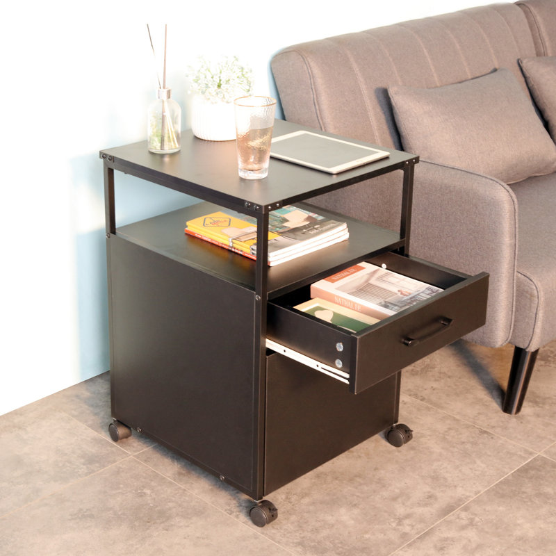 Orman 16.1'' Wide 2 -Drawer Mobile File Cabinet, Black