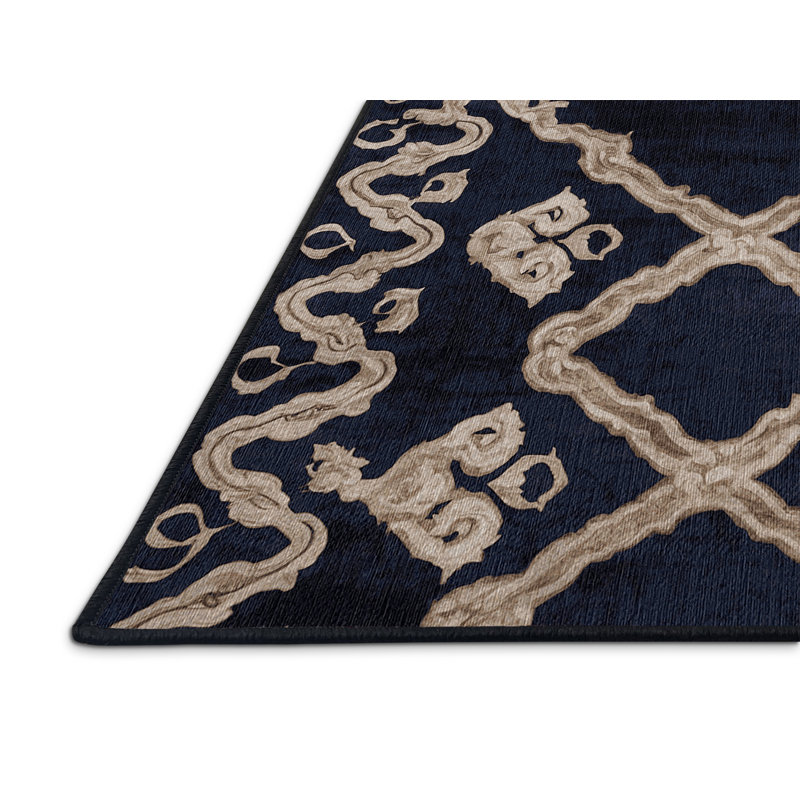 Machine Washable Gray Area Rug, Rectangle 6' x 9'