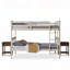 Lit superposé simple au-dessus de simple en bois massif avec table de chevet 3 pièces Aon Ames-1403198481-1403135154