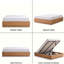 Lit plateforme moderne en bois sans tête de lit avec base étagée et rangement relevable, grand, brun clair-1575889937-1575889933