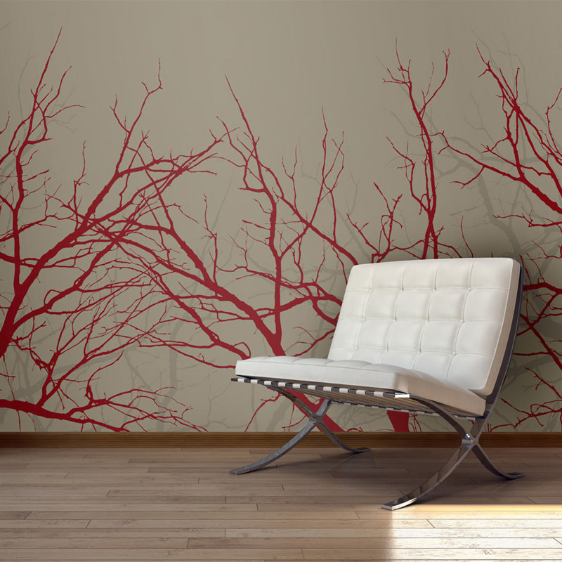 Red-Hot Branches 309cm x 400cm Wallpaper, 350 cm x 270 cm