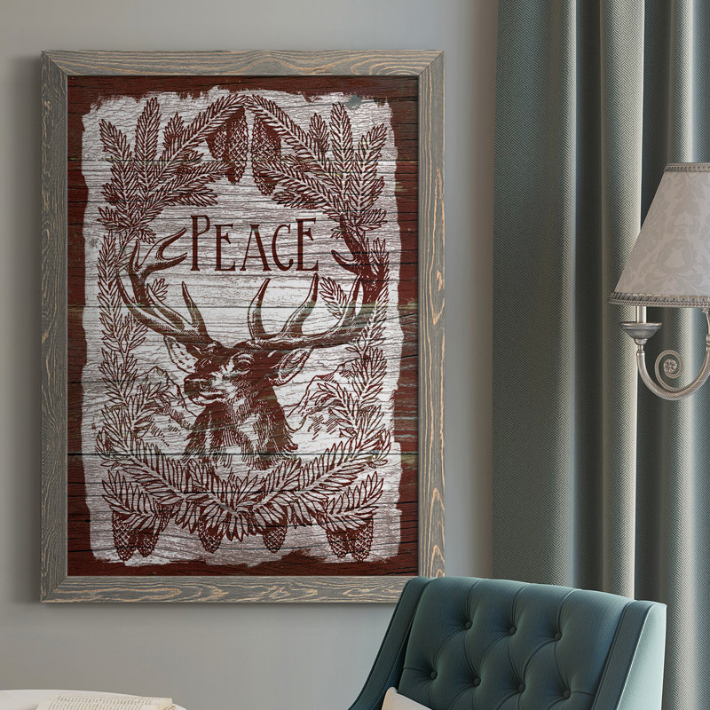 «Red Wood Peace» - Reproduction de photo sur toile simple, H 43,5 po x l 31,5 po x P 1 po, gris