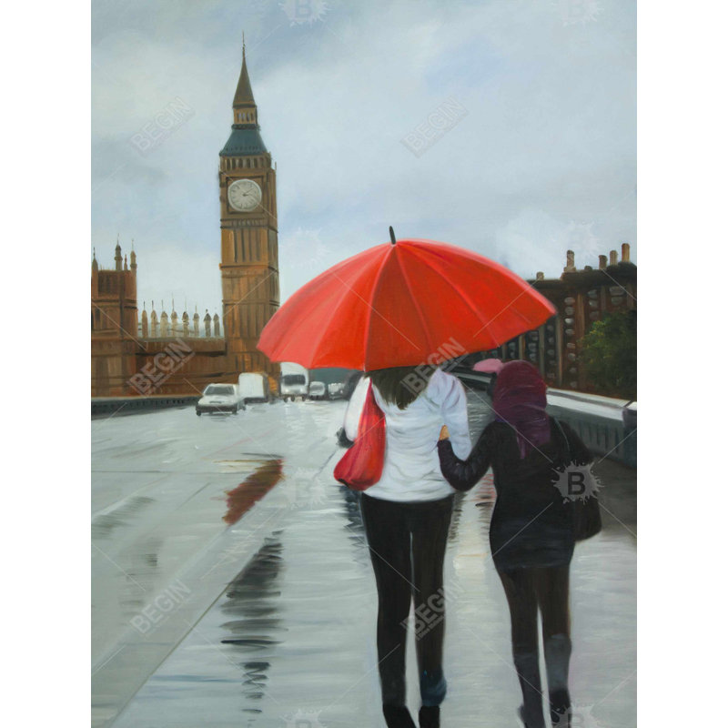 British Under Umbrella - Big Ben Canvas for Home Decor