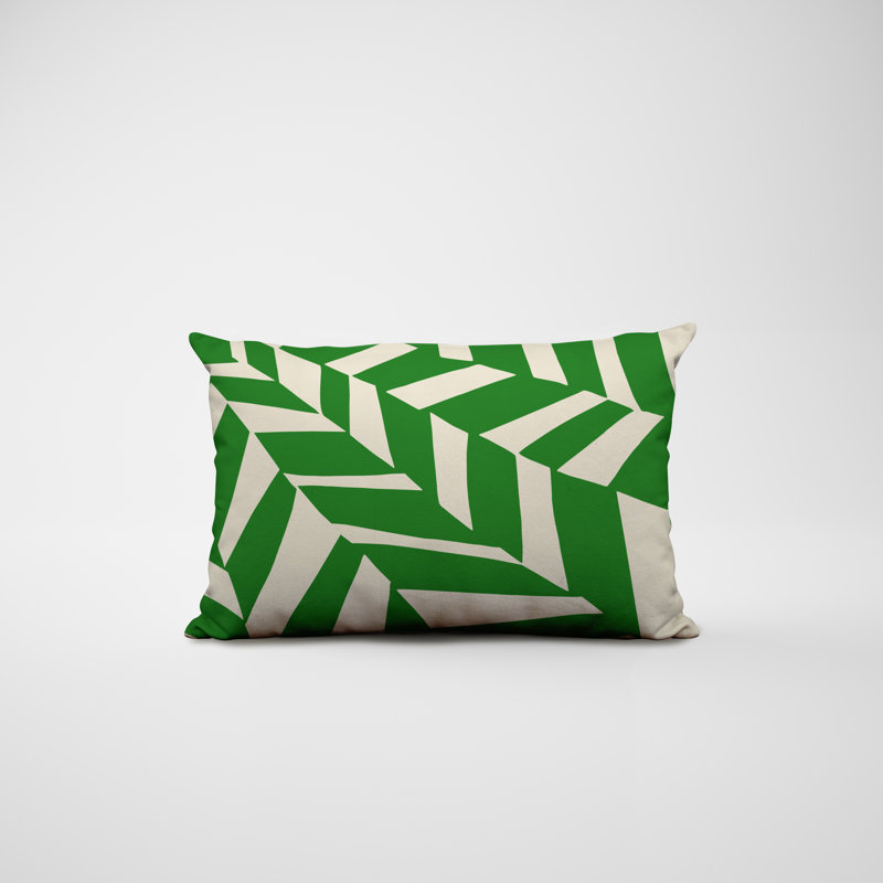 Polyester / Mélange de polyester Housse de coussin rectangulaire intérieure / extérieure lombaire et insert, Vert