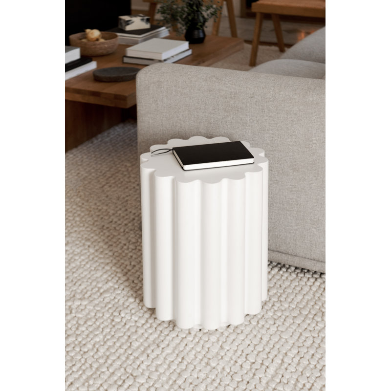 Table de bout en béton Melati, Blanc