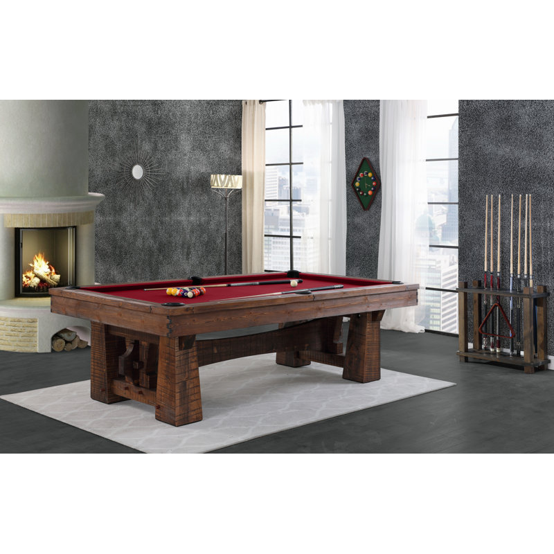 Bull Run 8' Slate Pool Table with Professional Installation Included, Burgundy, Yes