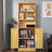 75" Tall Bookcase With Doors, 5 Tier Large Bookshelf With Cabinet, Standing Wood Display Book Shelf For Living Room, Office, Library With Doors-1186487838