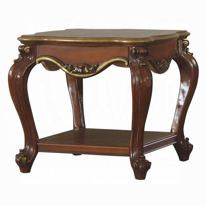 Table de bout en bois massif avec rangement Julie, Cerisier vintage
