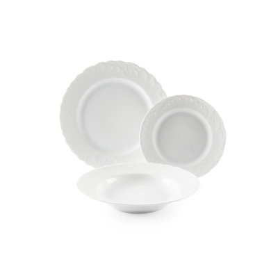 ELISA ROCOCO' 18 Piece Porcelain Dinnerware Set - Service for 6