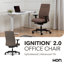 Chaise de bureau ergonomique en tissu HON Ignition 2.0, inclinaison avancée, structure noire, écorce-120151194-120151190-120151193