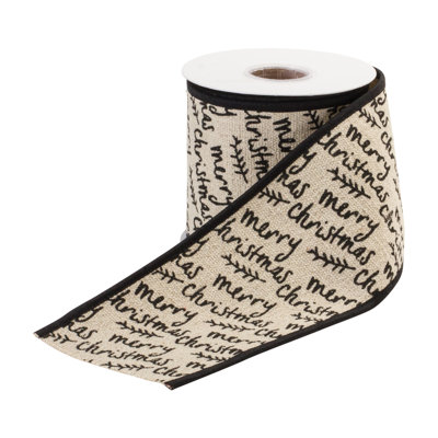 Gregrey 6'' Cotton Christmas Phrases Ribbon