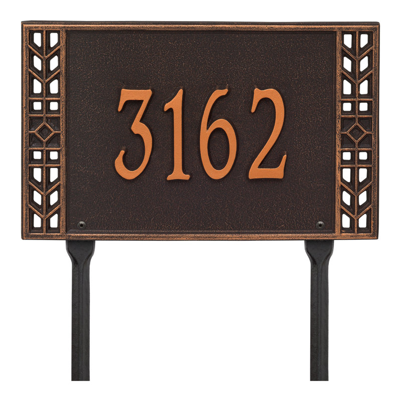 Boston Personalized Standard 1-Line Lawn Address Sign, Yes, Oil Rubbed Bronze