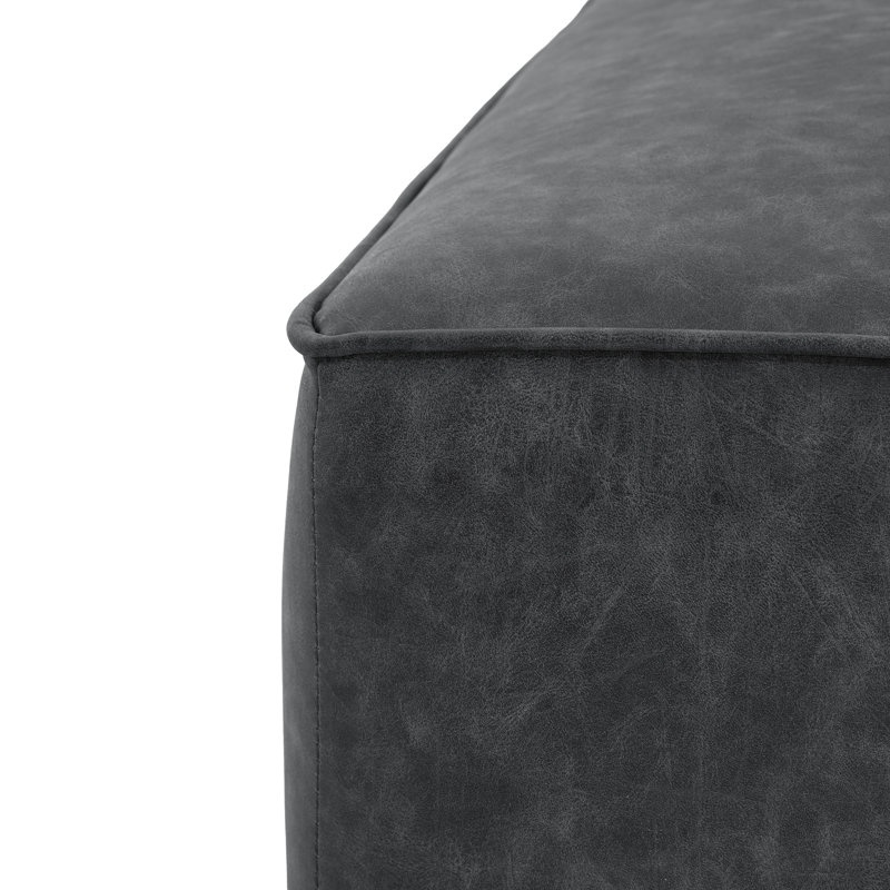 Banc rembourré en tissu, Noir