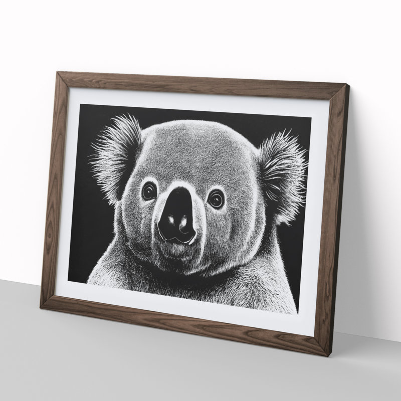 Koala Bear - Framed Print, 46cm H x 64cm W, Walnut Framed