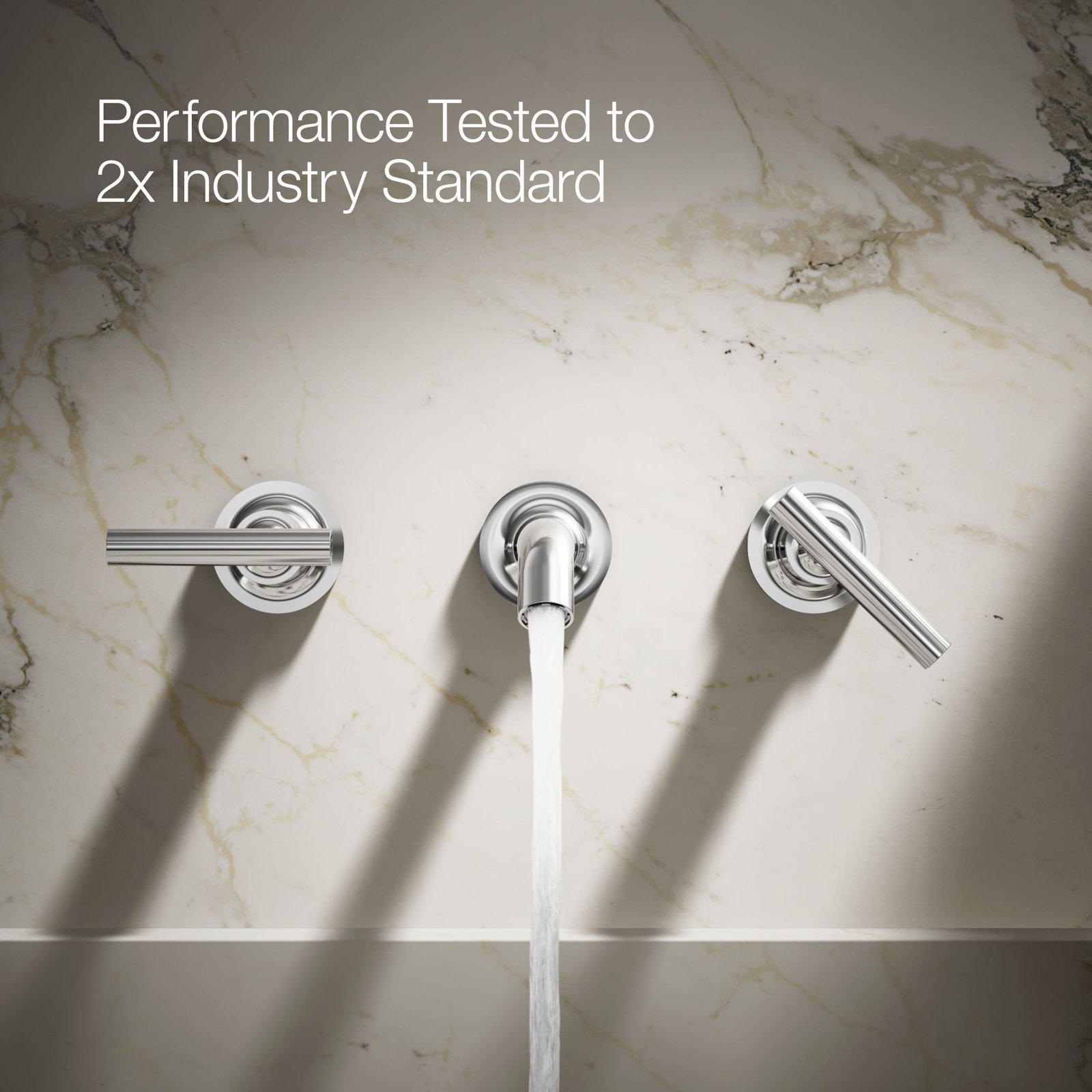 Purist Wall-Mounted Bathroom Faucet, Polished Chrome, Lever Handle