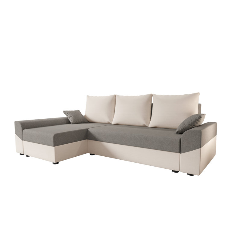 Shally 4 Seater Corner Sofa , Left -sided, Cream/Light gray - Sawana21/Sawana01