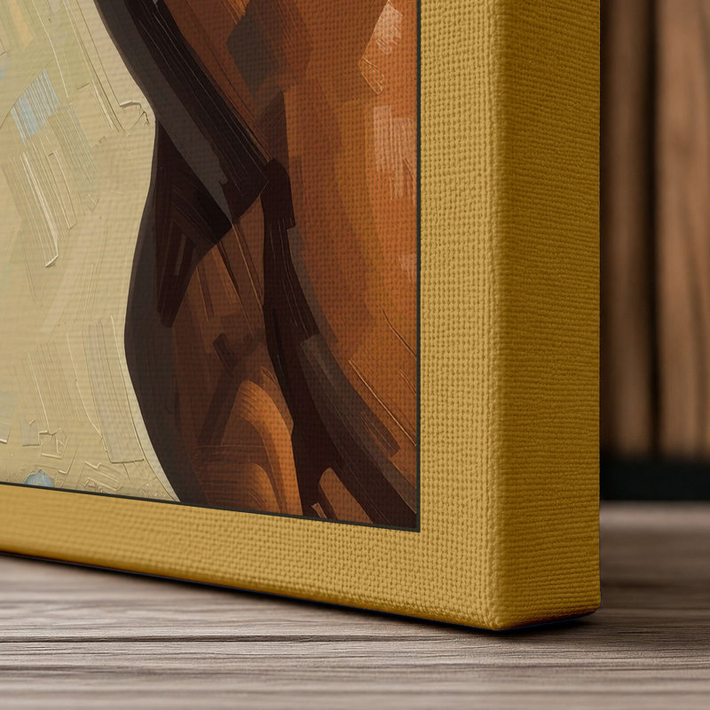 Equine Portrait Modern - Wrapped Canvas, 30x20 - 76.2 x 50.8 cm, Ochre Border