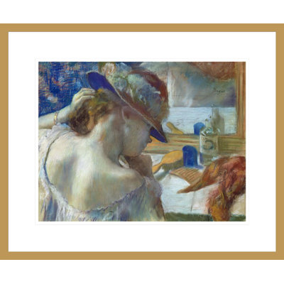 «In Front of the Mirror» par Edgar Degas, impression giclée sur cadre