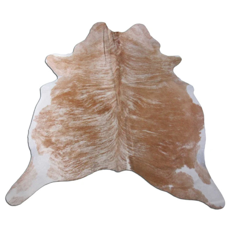 Bosada Handmade Beige Brindle Cowhide Area Rug, Novelty 6' x 7'