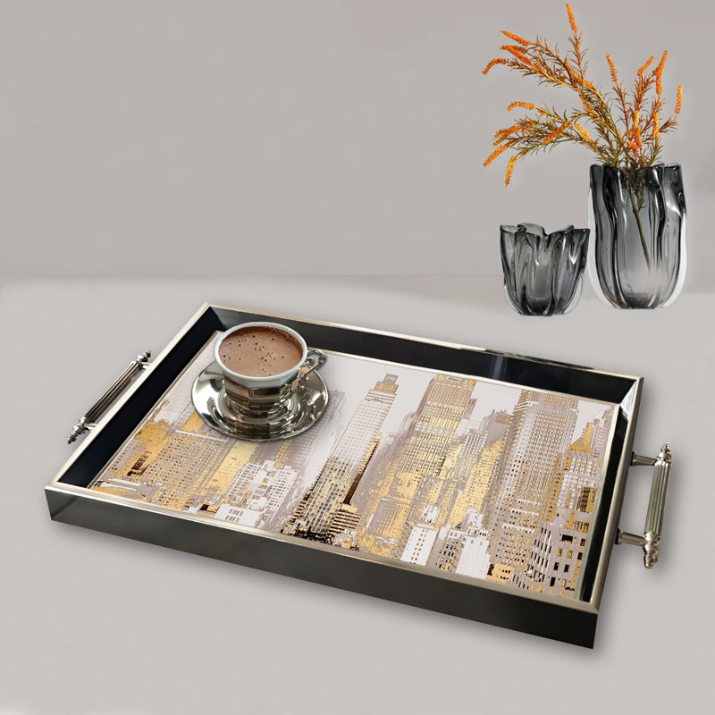 Élégant plateau en verre de 19,7 po x 11,4 po x 1,4 po | Fabrication 100% verre durable | Facile à nettoyer avec un chiffon humide | Idéal pour le service, la présentation décorative et l'organisation | Ajout élégant à la décoration intérieure