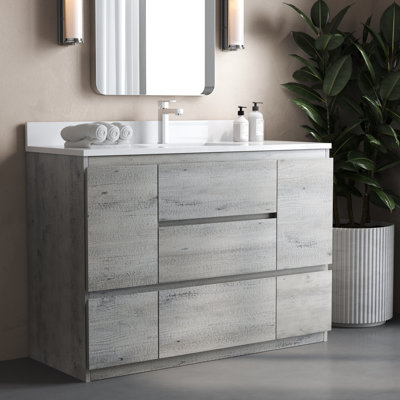 48'' Single Bathroom Vanity with Engineered Stone Top